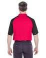 ultraclub 8409 adult cool & dry sport shoulder block polo Back Thumbnail
