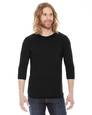 american apparel bb453 unisex poly-cotton usa made 3/4-sleeve raglan t-shirt Front Thumbnail