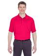 ultraclub 8409 adult cool & dry sport shoulder block polo Front Thumbnail