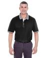 ultraclub 8537 adult color-body classic piqué polo with contrast multi-stripe trim Front Thumbnail