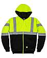 berne hvf023 men's hi-vis class 3 color block hooded sweatshirt Front Thumbnail