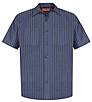 red kap cs20long red kap ® long size, short sleeve striped industrial work shirt Side Thumbnail