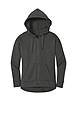 district dt1104 district ® women's perfect weight ® fleece drop shoulder full-zip hoodie Side Thumbnail